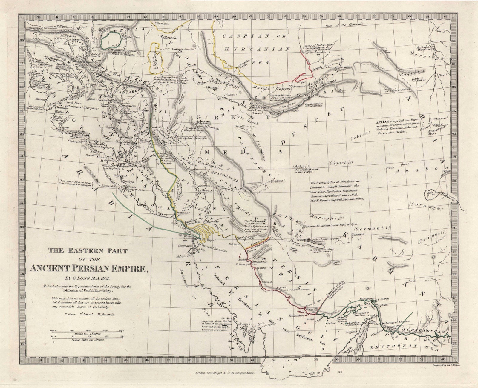 PERSIA / IRAN . Eastern part of the Ancient Persian Empire. Iraq. SDUK 1846 map